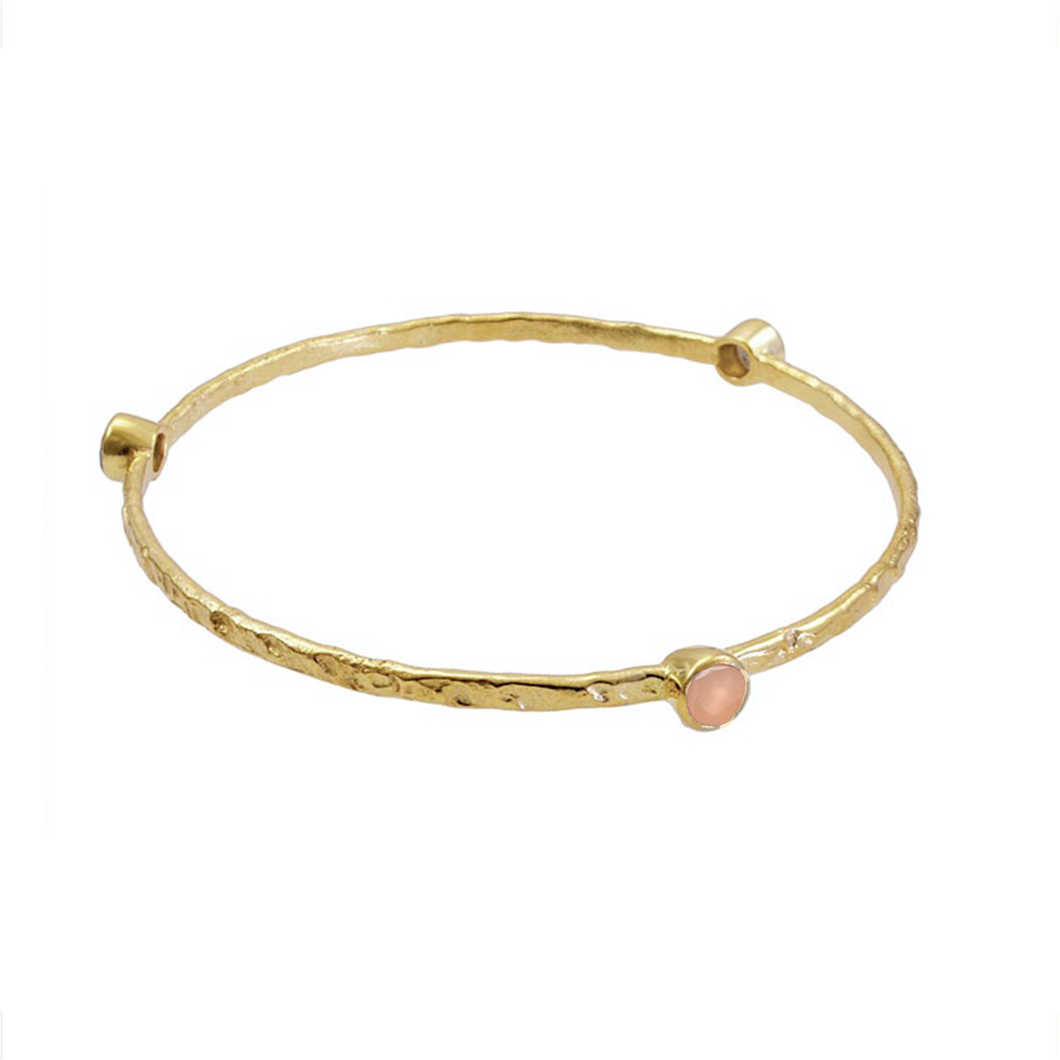 Thalia Three Stone Stacking Bangle Peach Moonstone