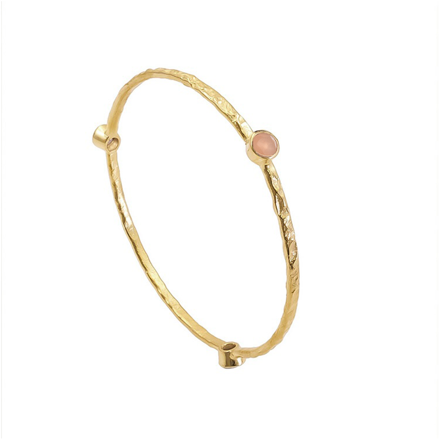 Thalia Three Stone Stacking Bangle Peach Moonstone