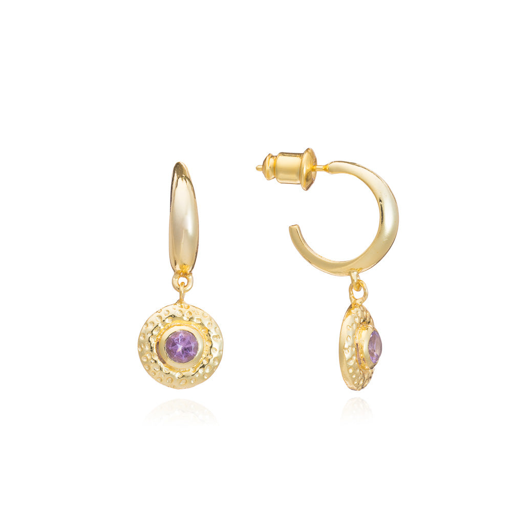 Luna Gemstone Hoops Amethyst