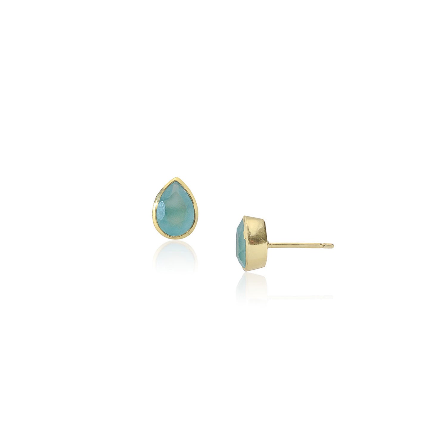 Pariba Onyx Gemstone Studs in Gold