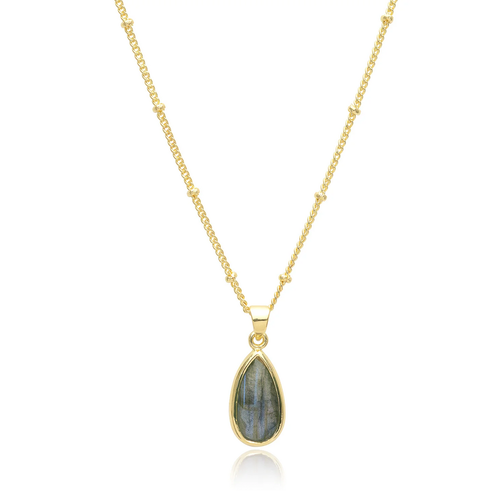 Simi Teardrop Gemstone Pendant with Labradorite