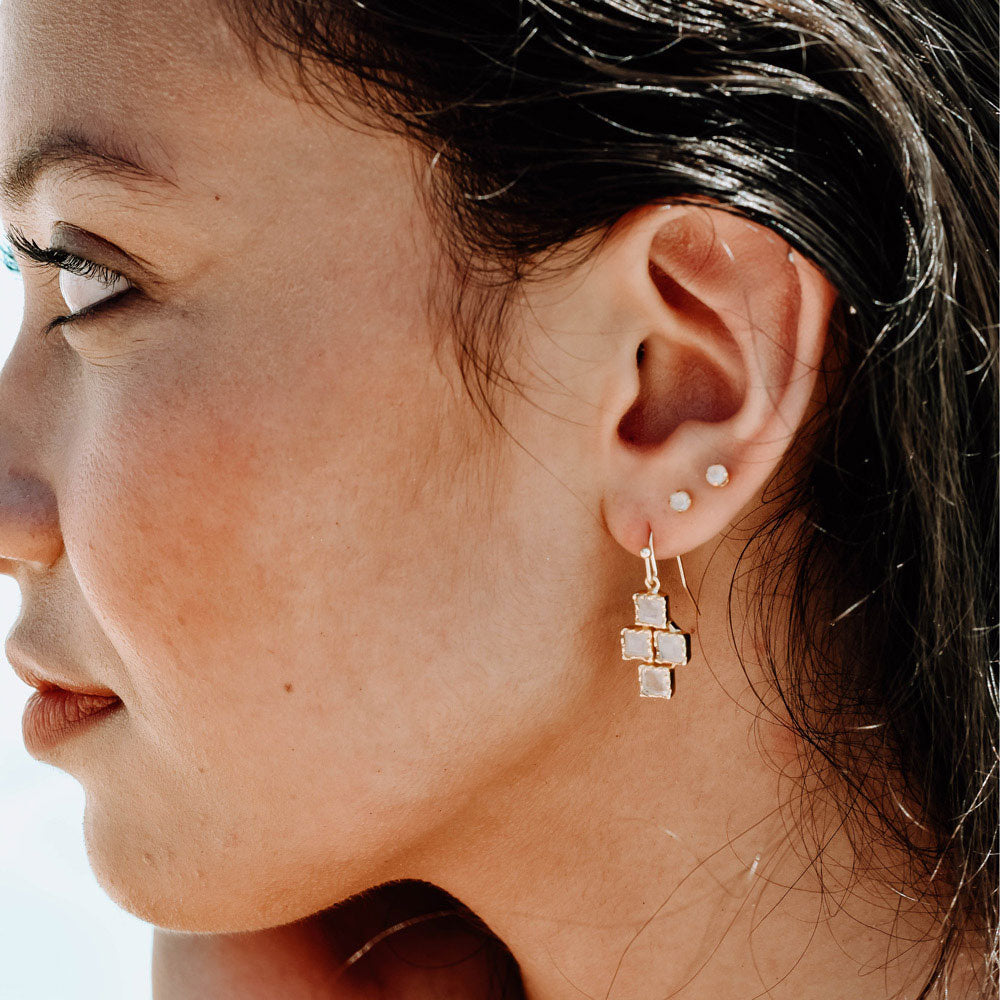 Athena Small Mosaic Drop Earrings Turquoise