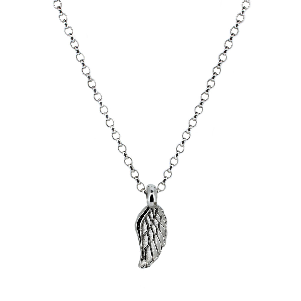 Lucky Charm Angel Wing Necklace in Recycled Sterling Silver