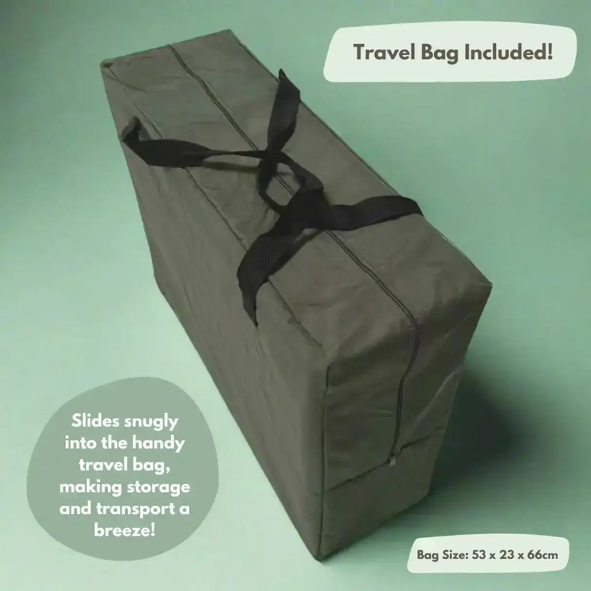 Travel Cot with Newborn Bassinet Insert in Green