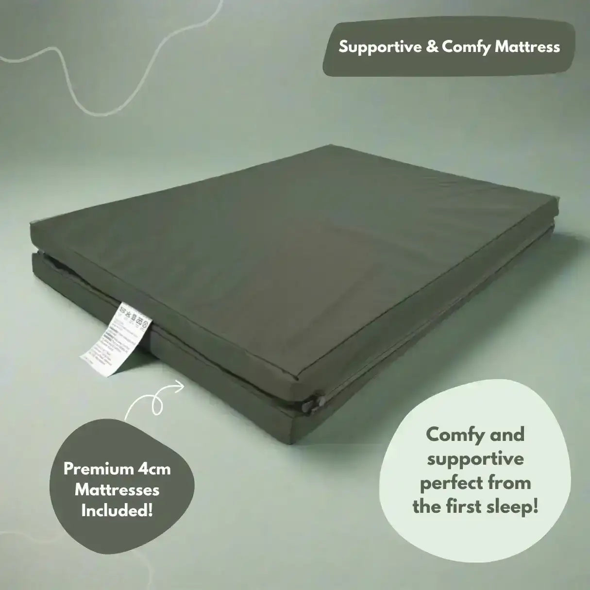 Travel Cot with Newborn Bassinet Insert in Green