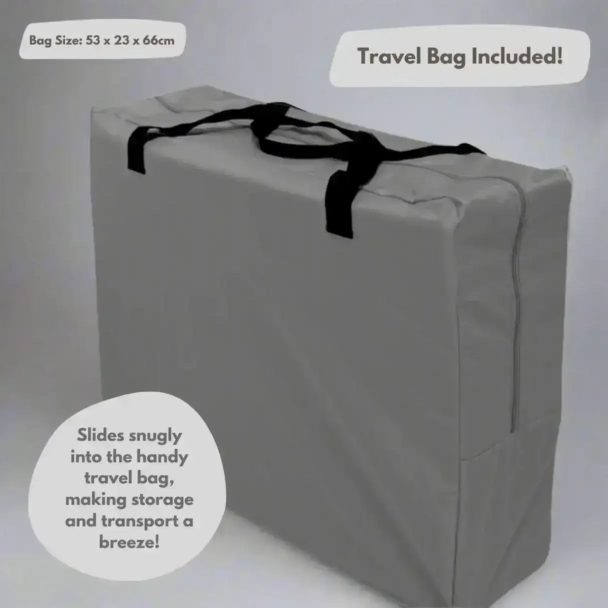 Travel Cot with Newborn Bassinet Insert in Dark Grey