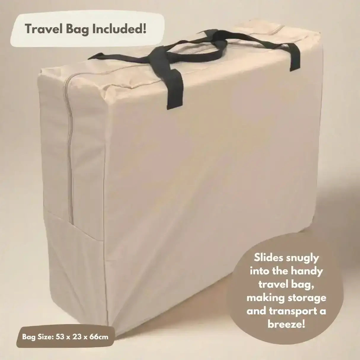 Travel Cot with Newborn Bassinet Insert in Beige