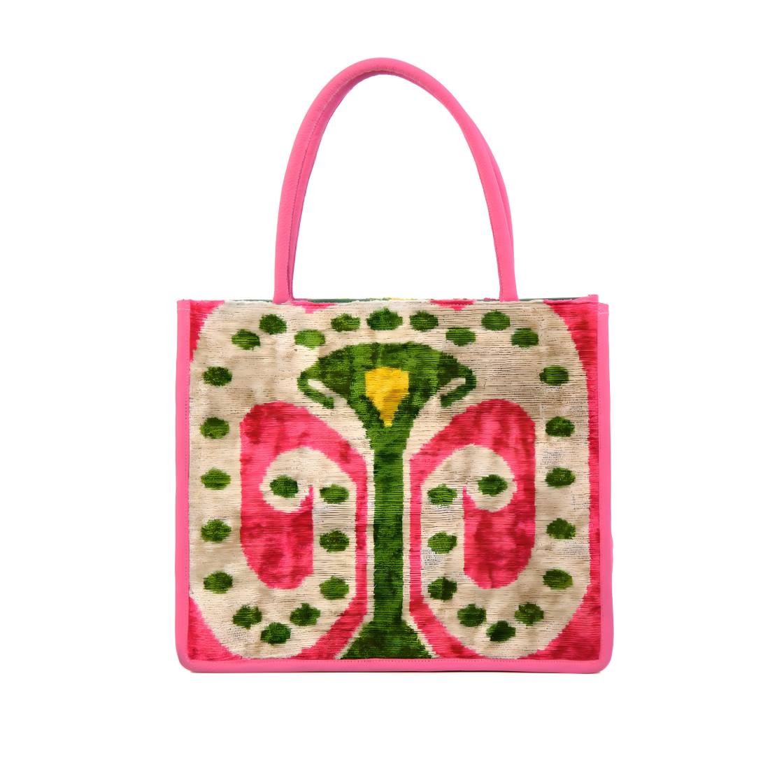 Aishling Women's Large Tote Bag – Luxury Silk & Leather Blend by Jkel at www.brixbailey.com