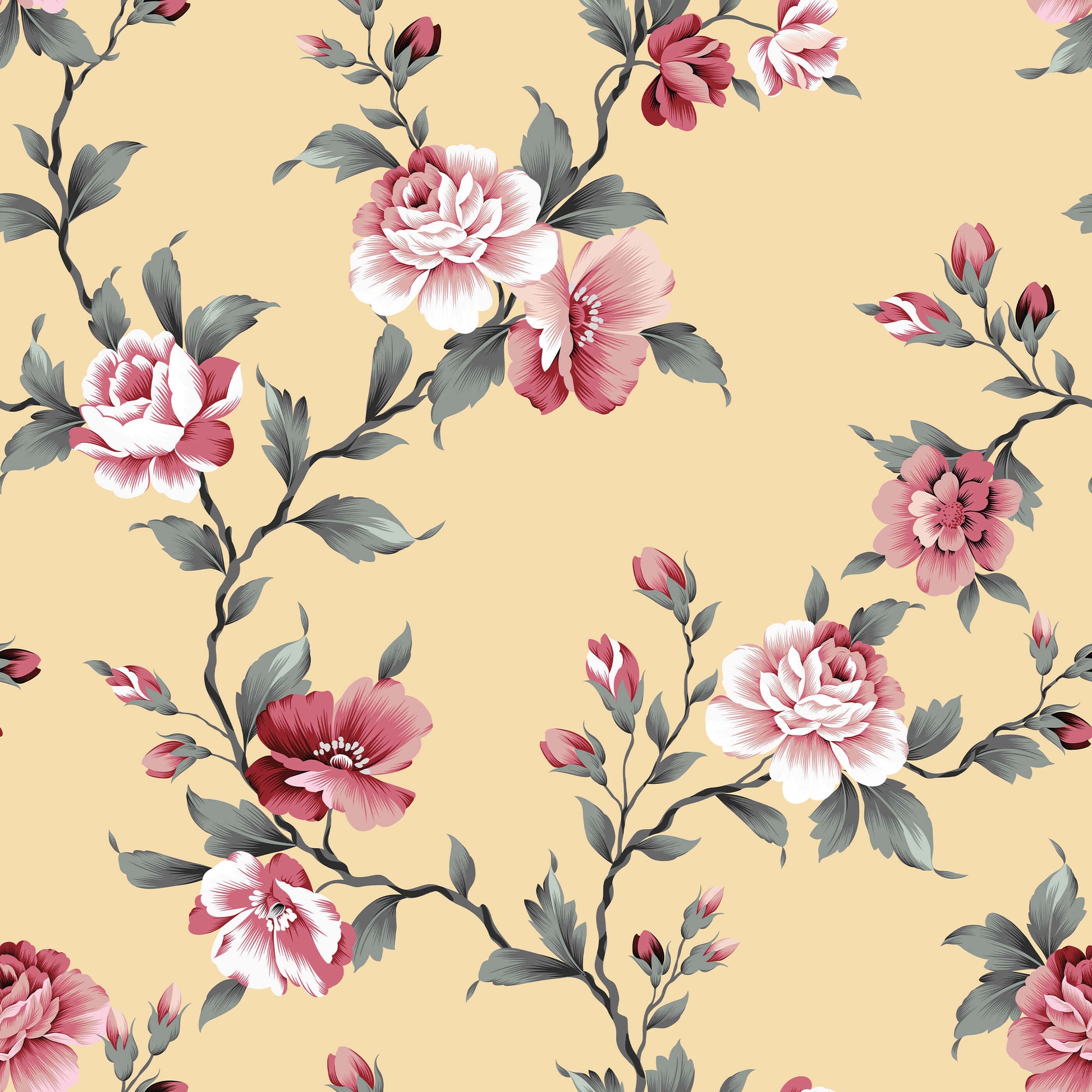 Alison Pink Peony Floral Wallpaper