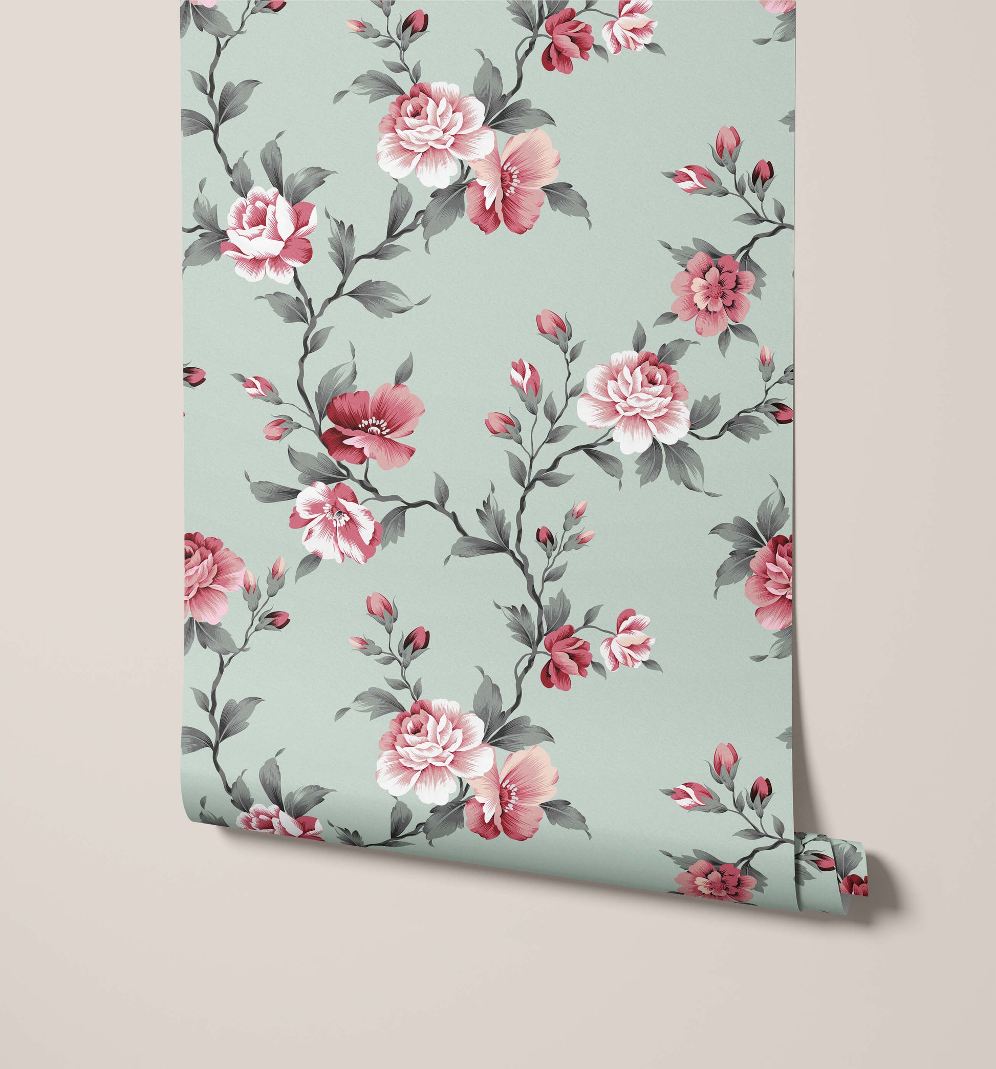 Alison Pink Peony Floral Wallpaper