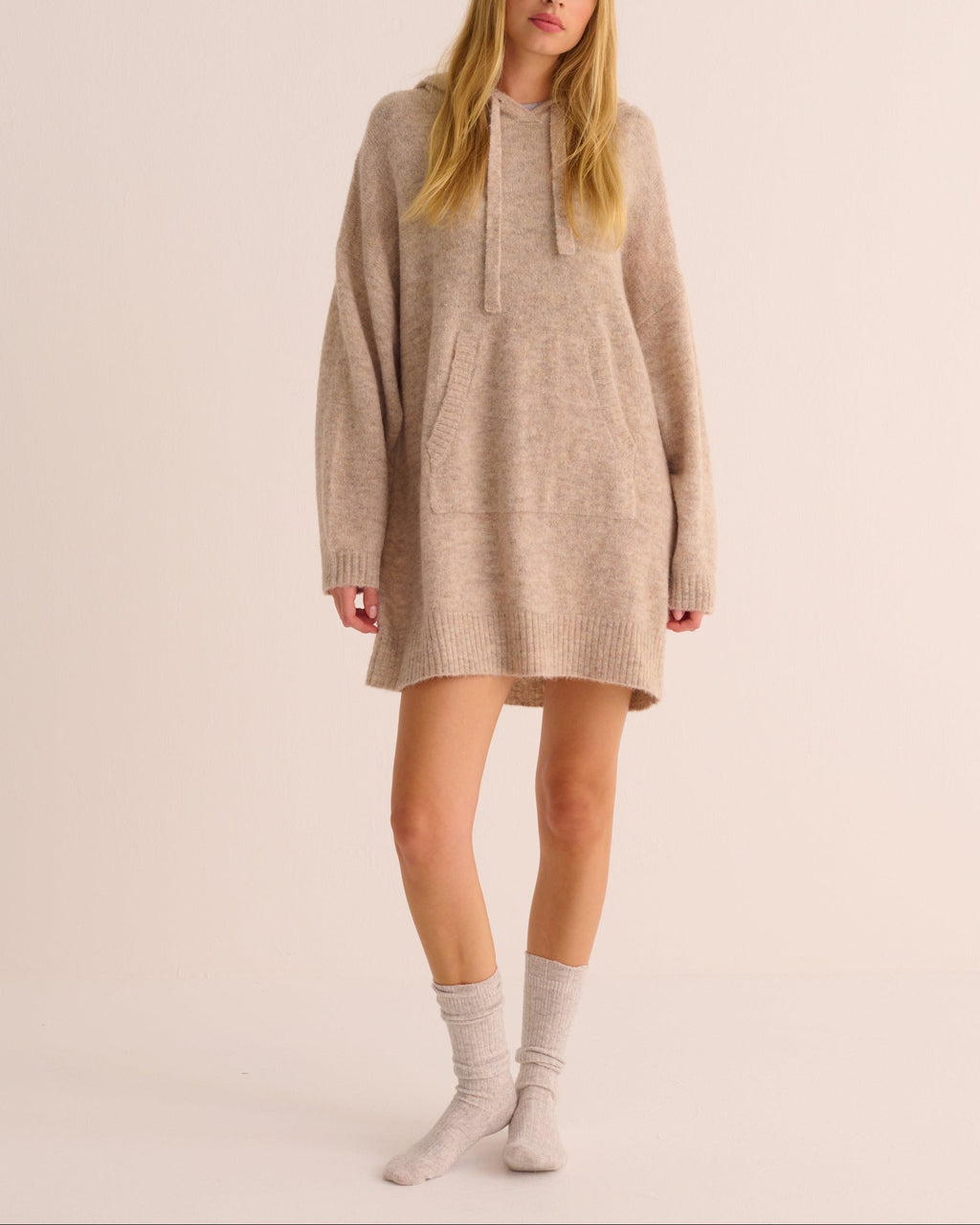 Oatmeal Alpaca Longline Jumper Dress