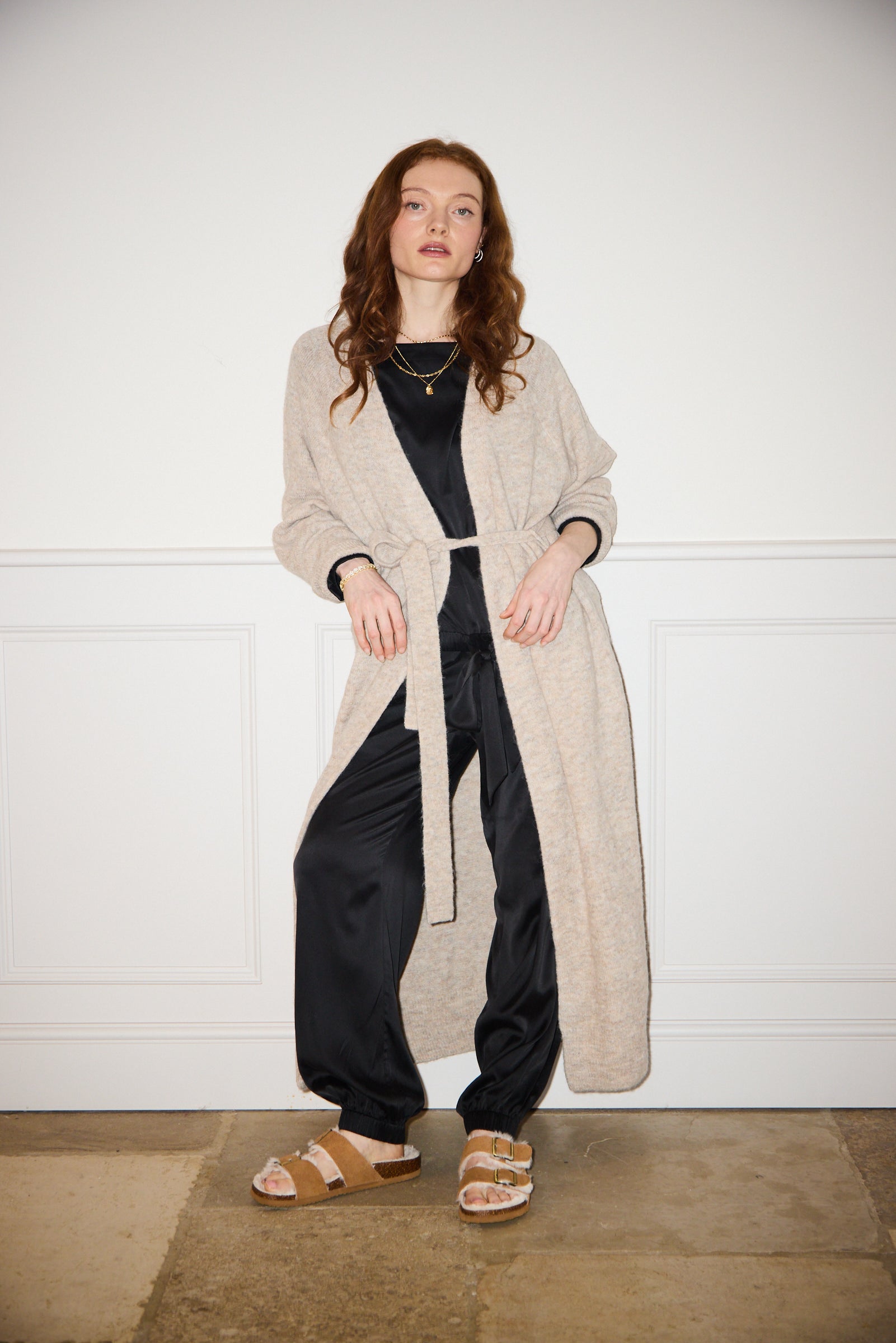 Oatmeal Alpaca Blend Longline Coatigan