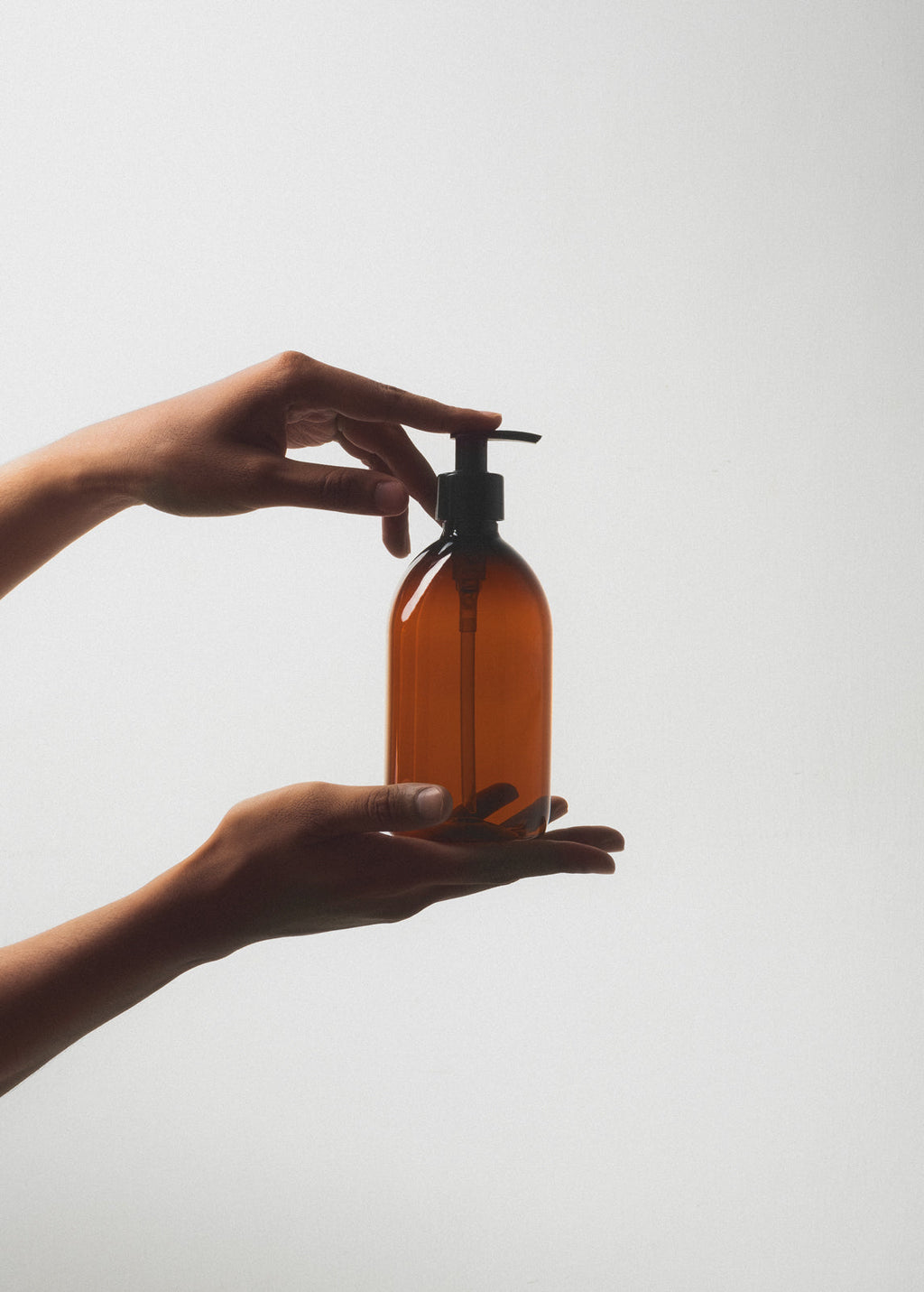 Amber Glass Pump Bottle Dispenser