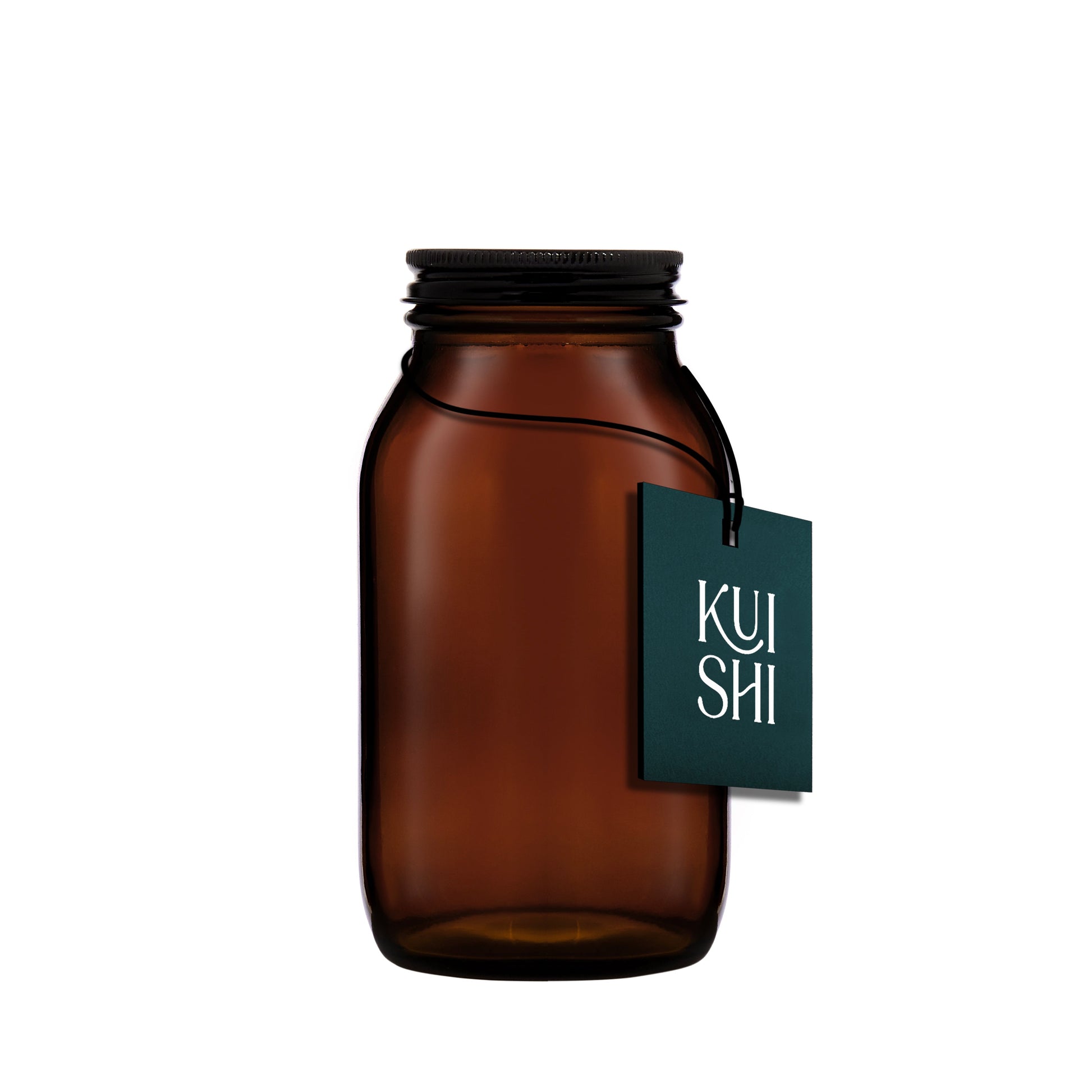 Amber Glass Storage Jar with Recycled Glass