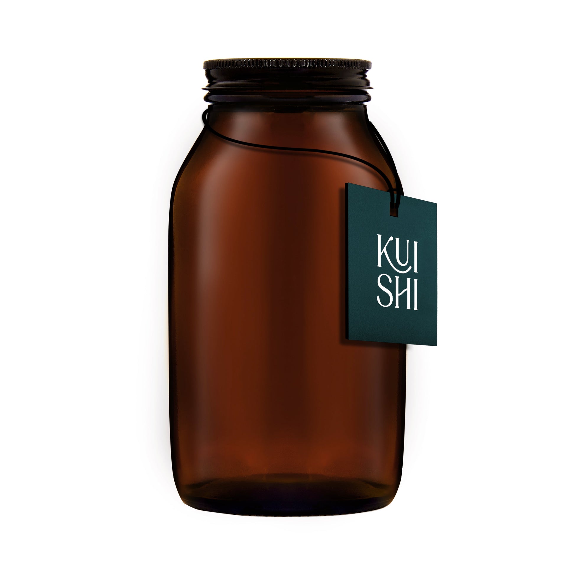 Amber Glass Storage Jar with Recycled Glass