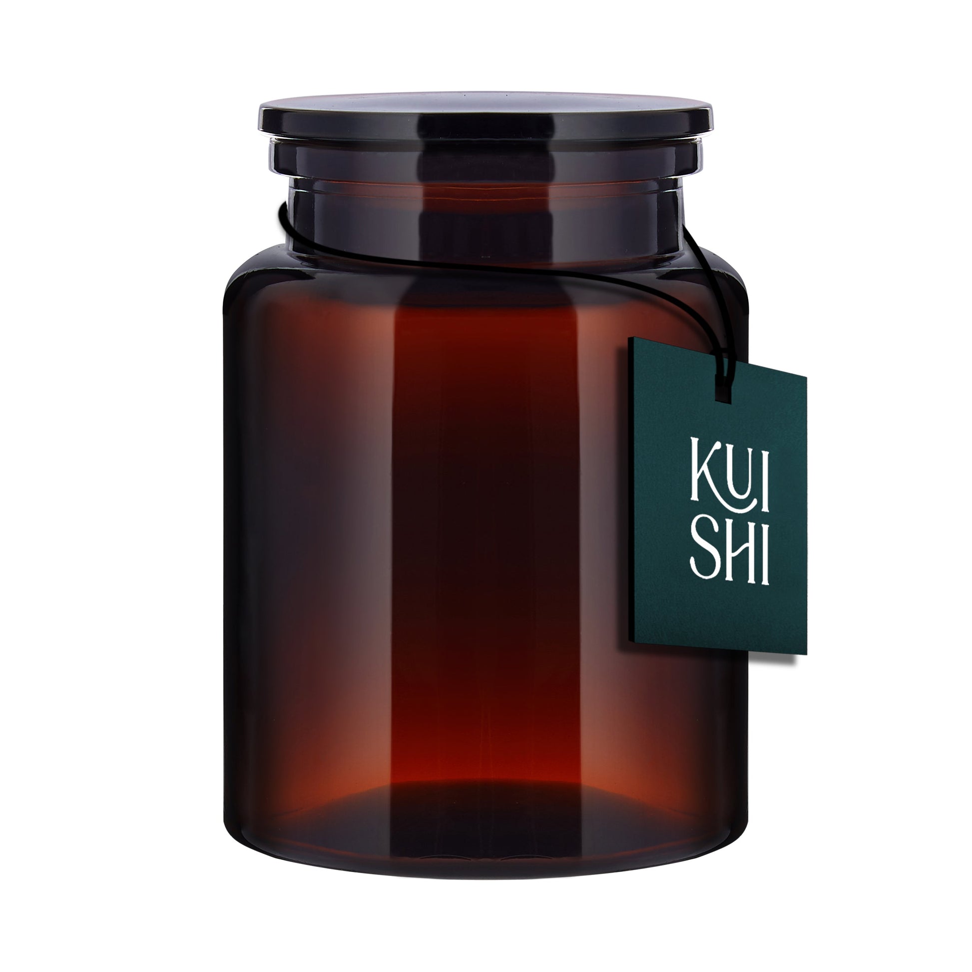 Amber Glass Bathroom Storage Jars