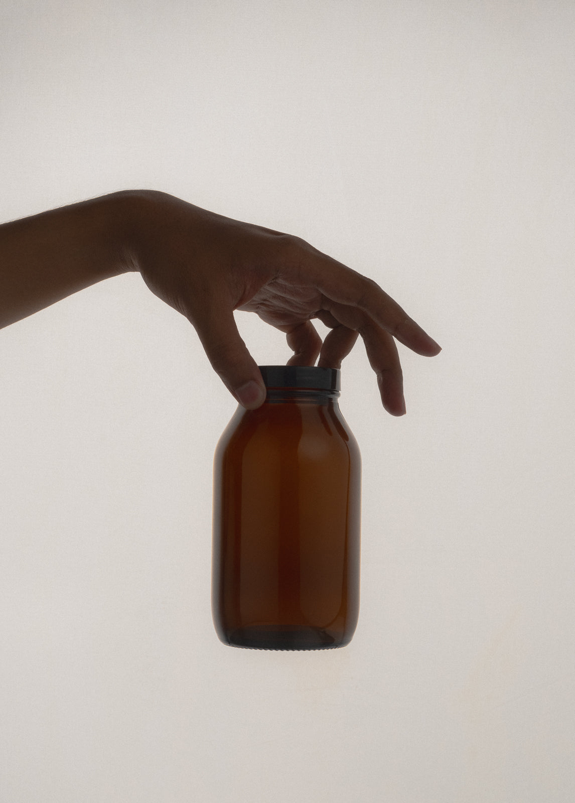 Amber Glass Storage Jar with Recycled Glass