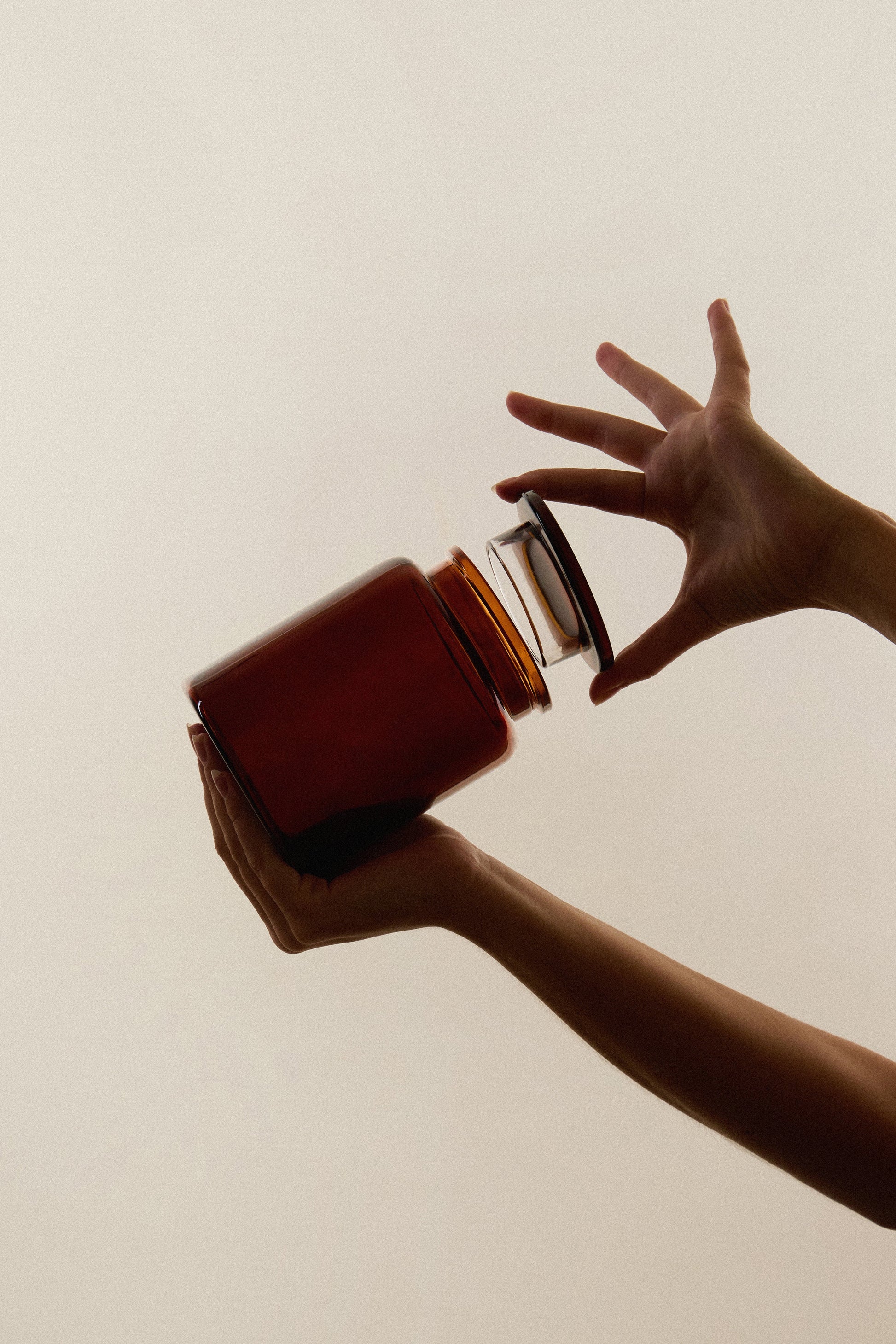 Amber Glass Storage Jar Set