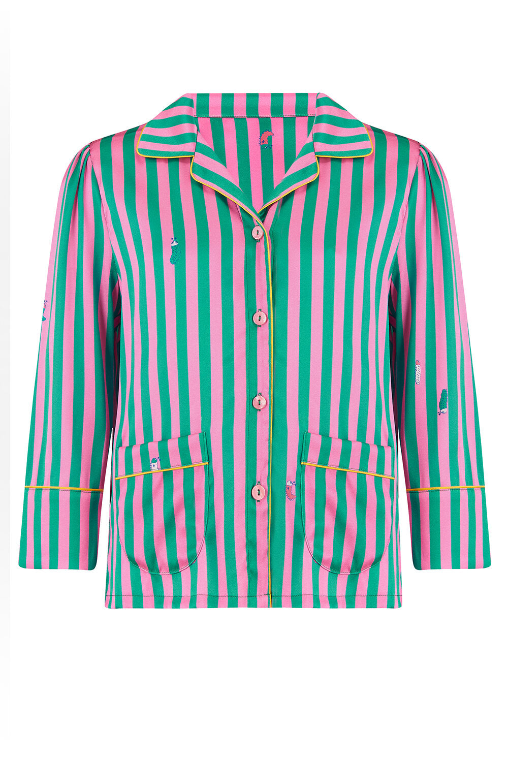 Flamingo Stripe Girls Silk Pyjama Set