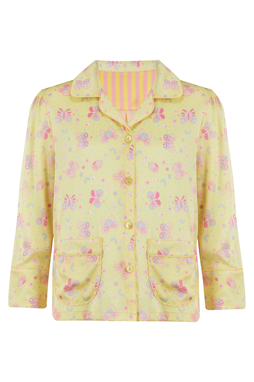Lemonade Butterfly Silk Pyjama Set for Girls