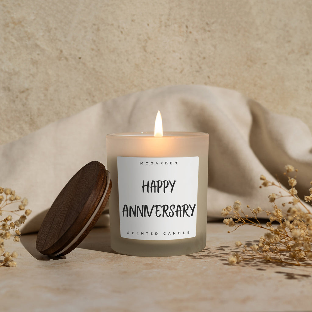 Anniversary Candle with Natural Soy Wax, Vanilla Amber Scent
