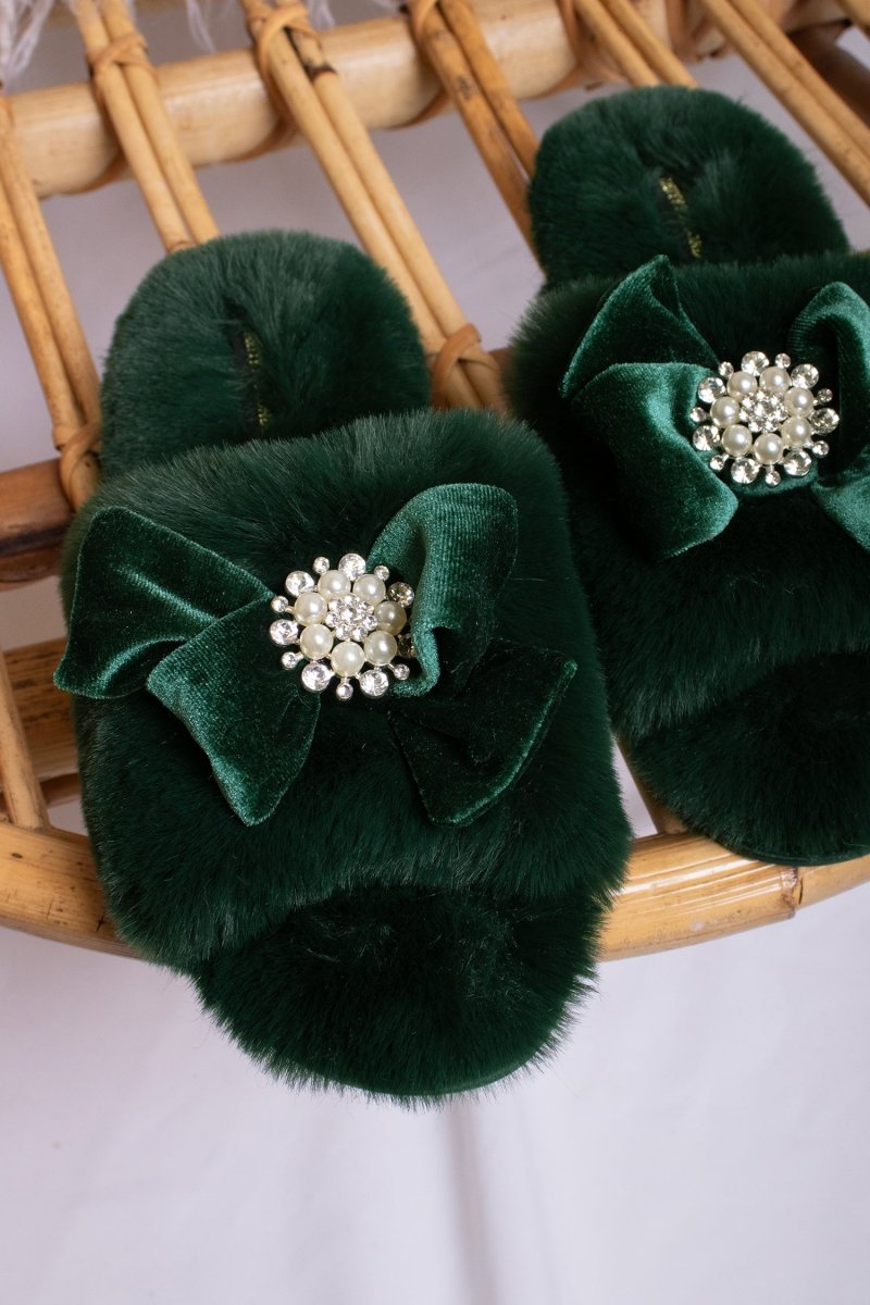 Anya Slippers in Green