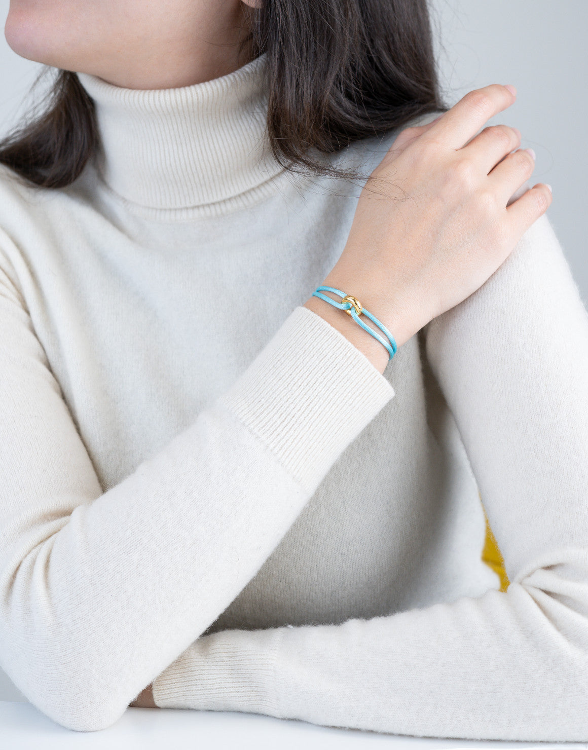 Golden Cord Bracelet Handcrafted in Sterling Silver