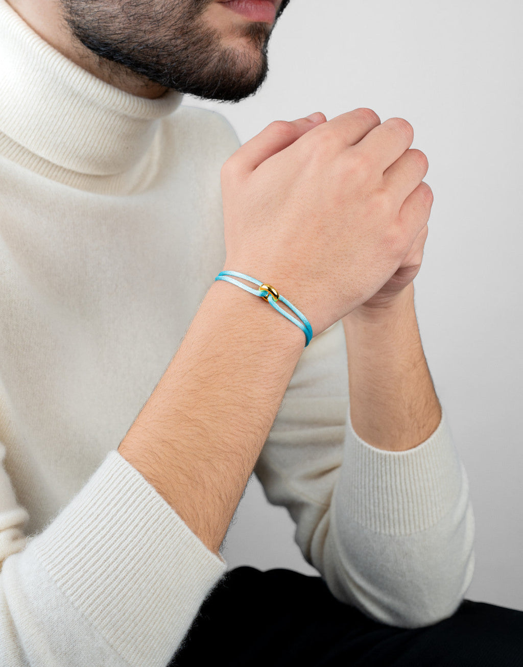 Golden Cord Bracelet Handcrafted in Sterling Silver