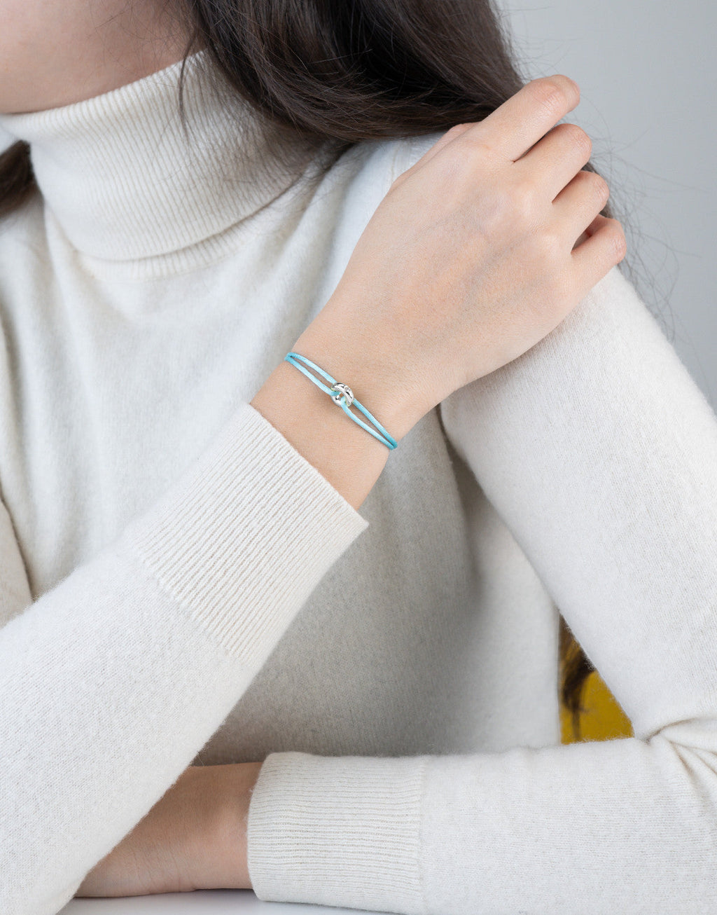 Mini Silver Diamond Cord Bracelet