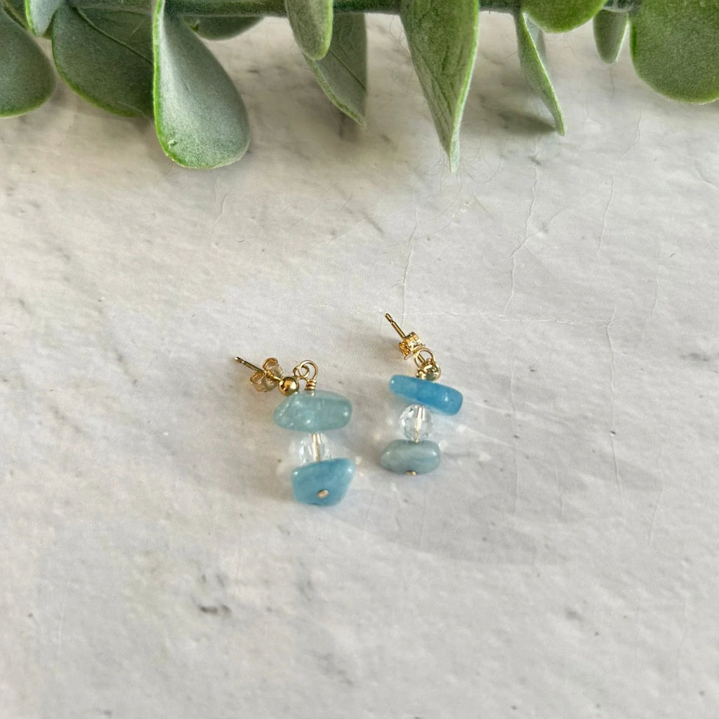 Aquamarine Earrings in Sterling Silver or Gold Filled