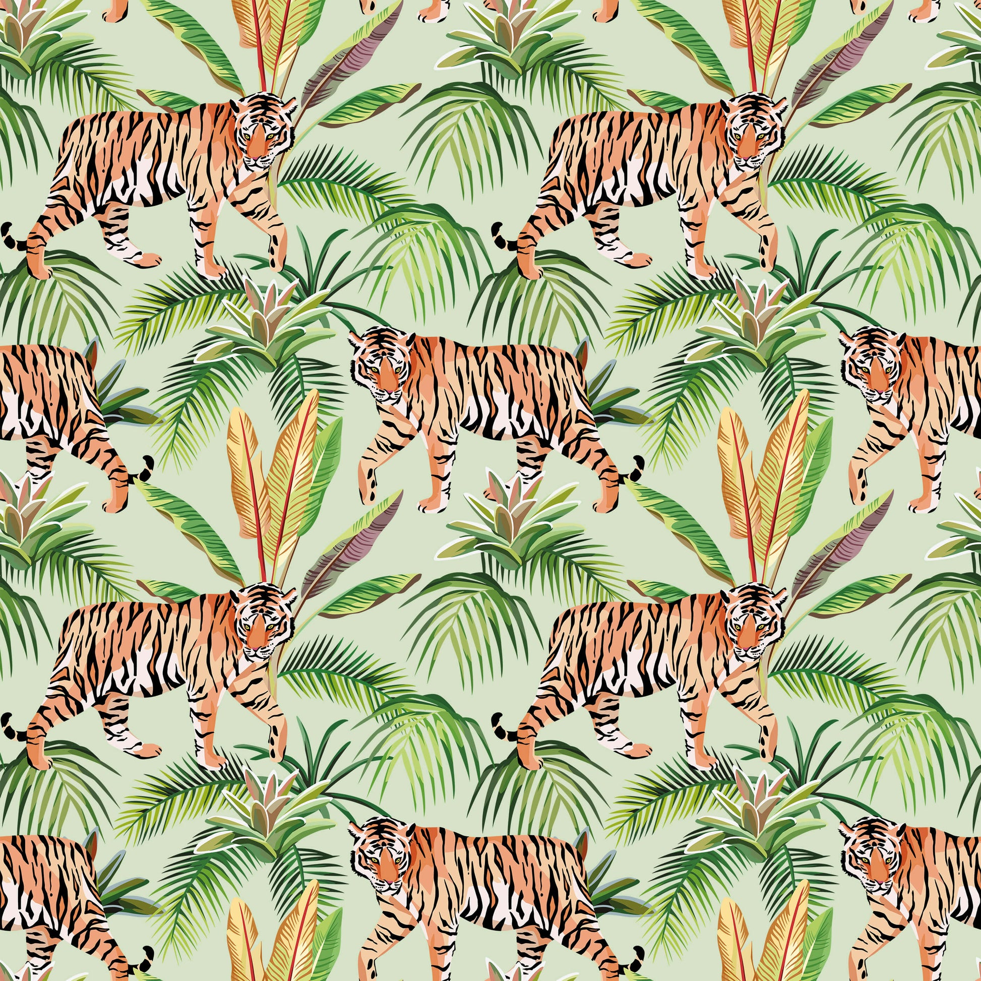 Tropical Tiger Wallpaper