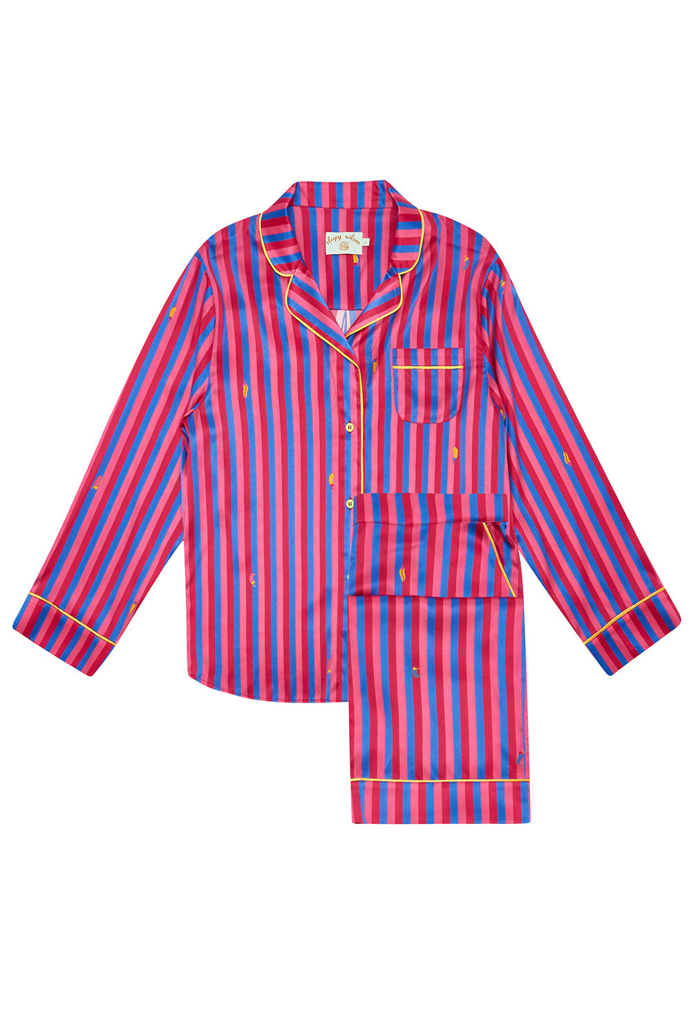 Crimson Stripe Silk Shirt