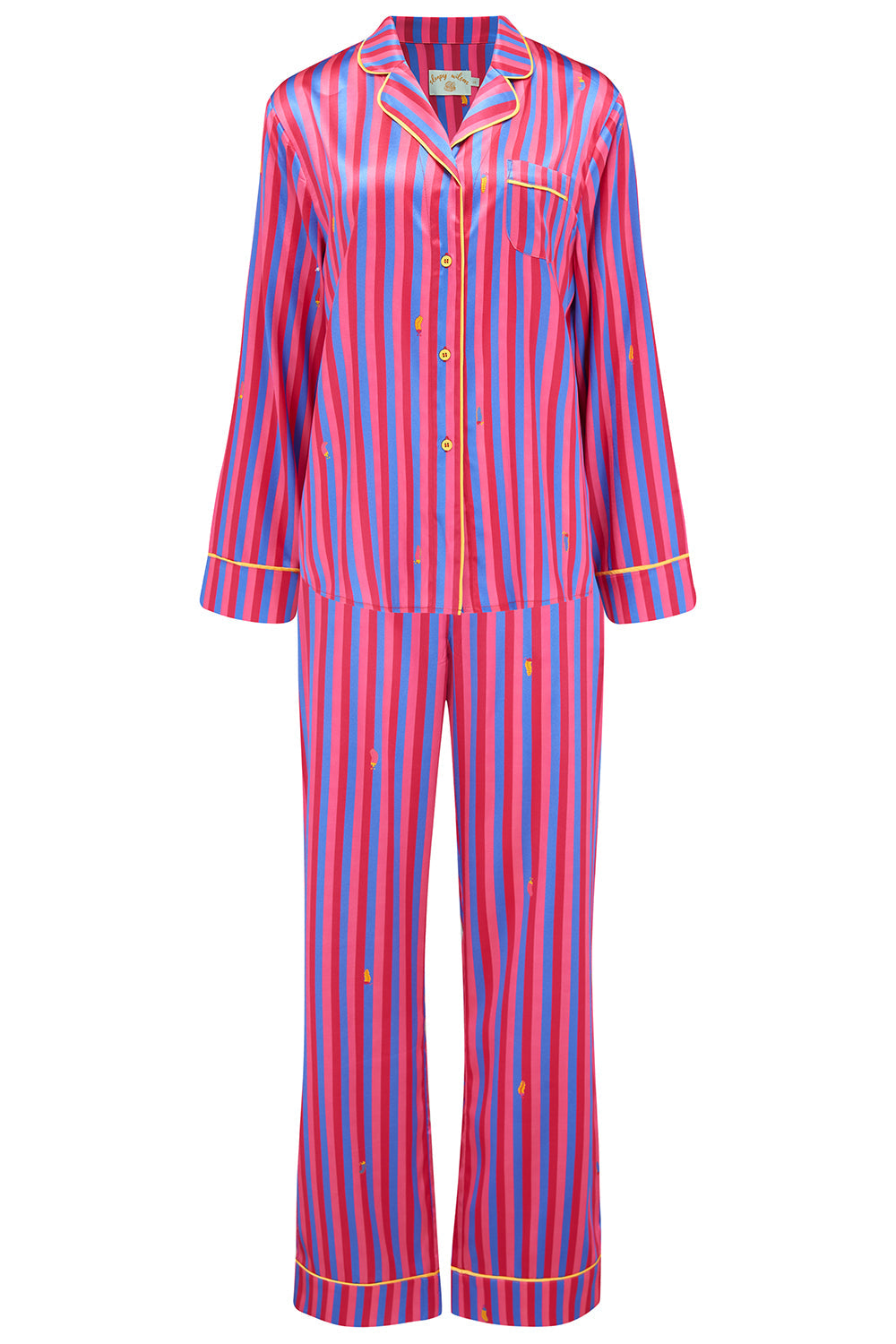 Crimson Stripe Silk Shirt