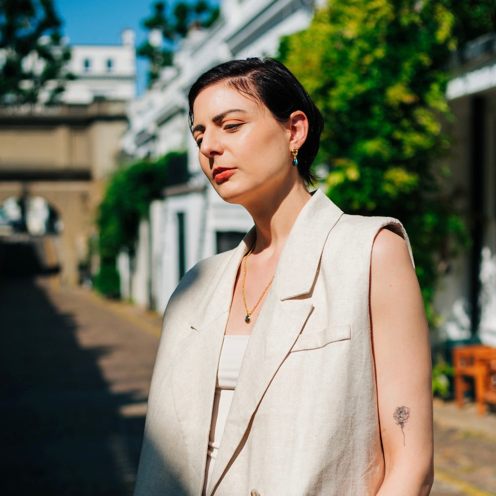 Charis Round Gemstone Necklace Labradorite