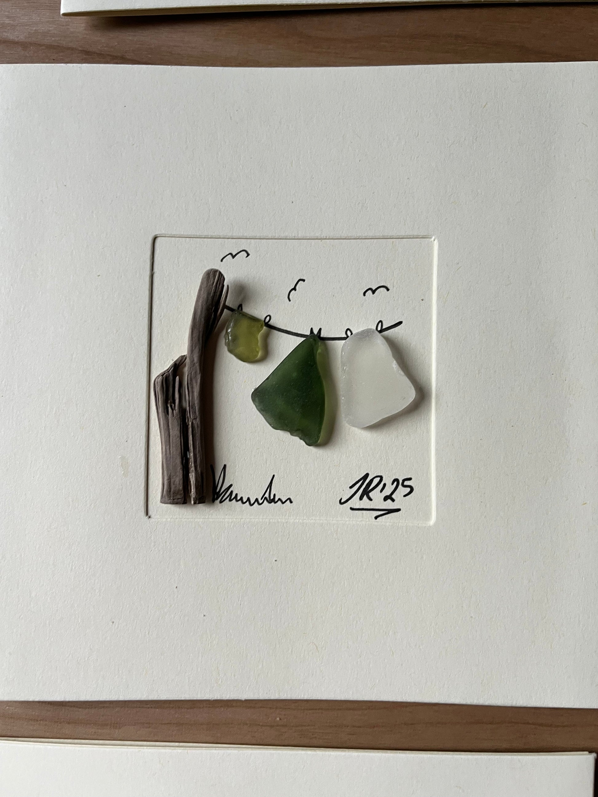 Seaglass Blank Card Handcrafted Art