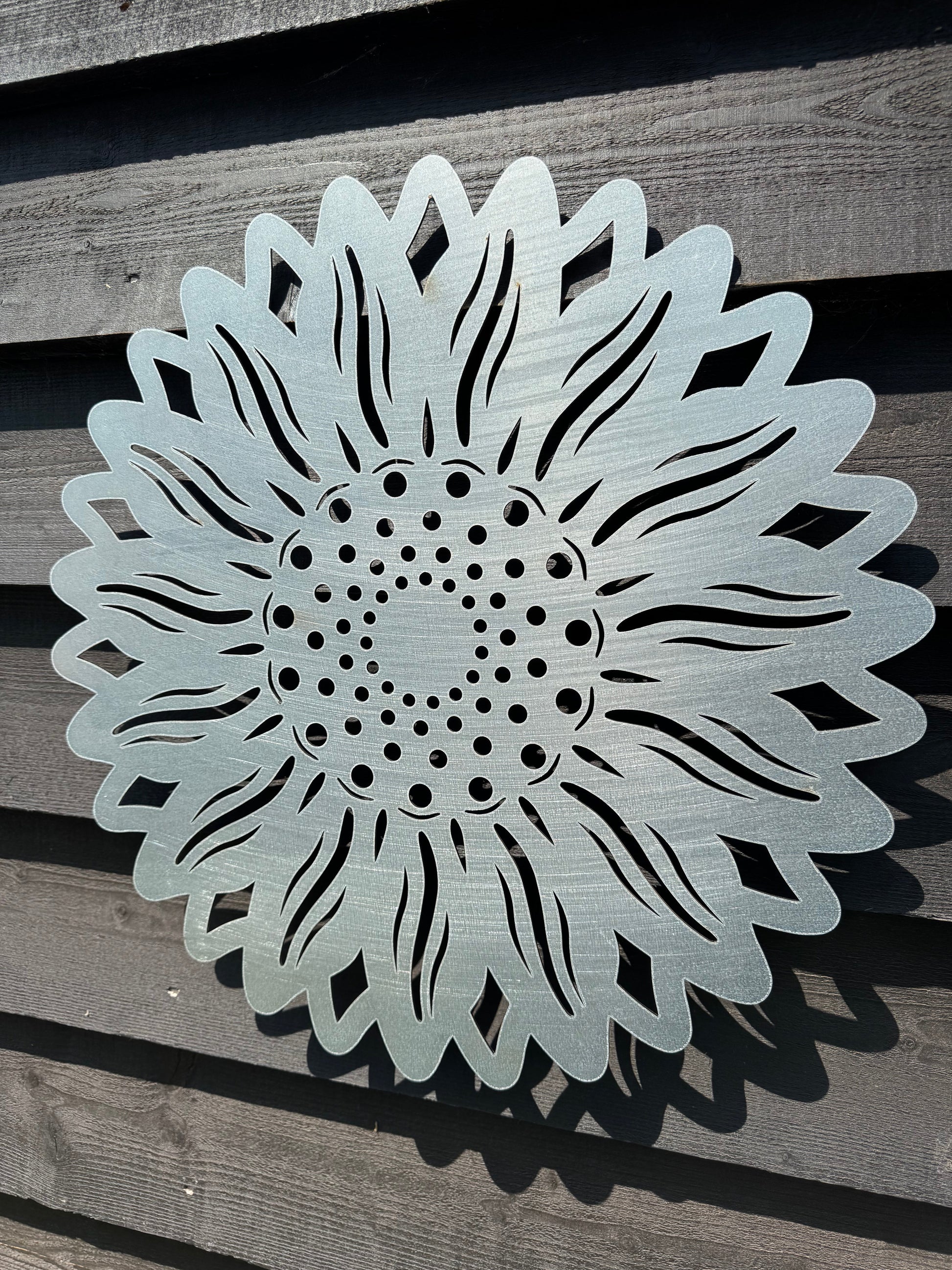 Large Galvanized Steel Sunflower Garden Decoration 55cm