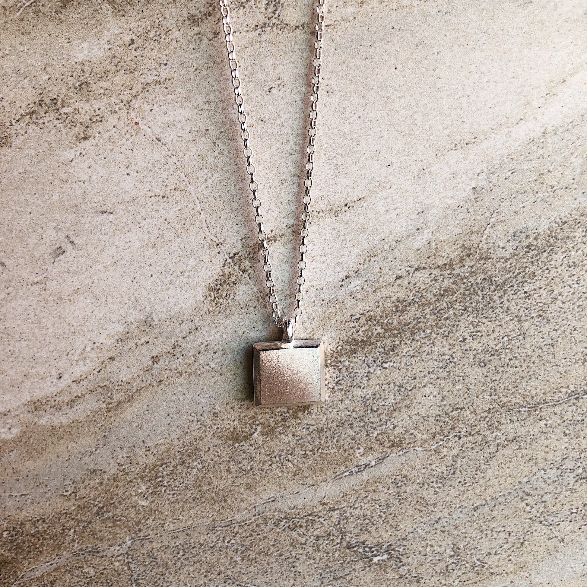 Square Sterling Silver Necklace