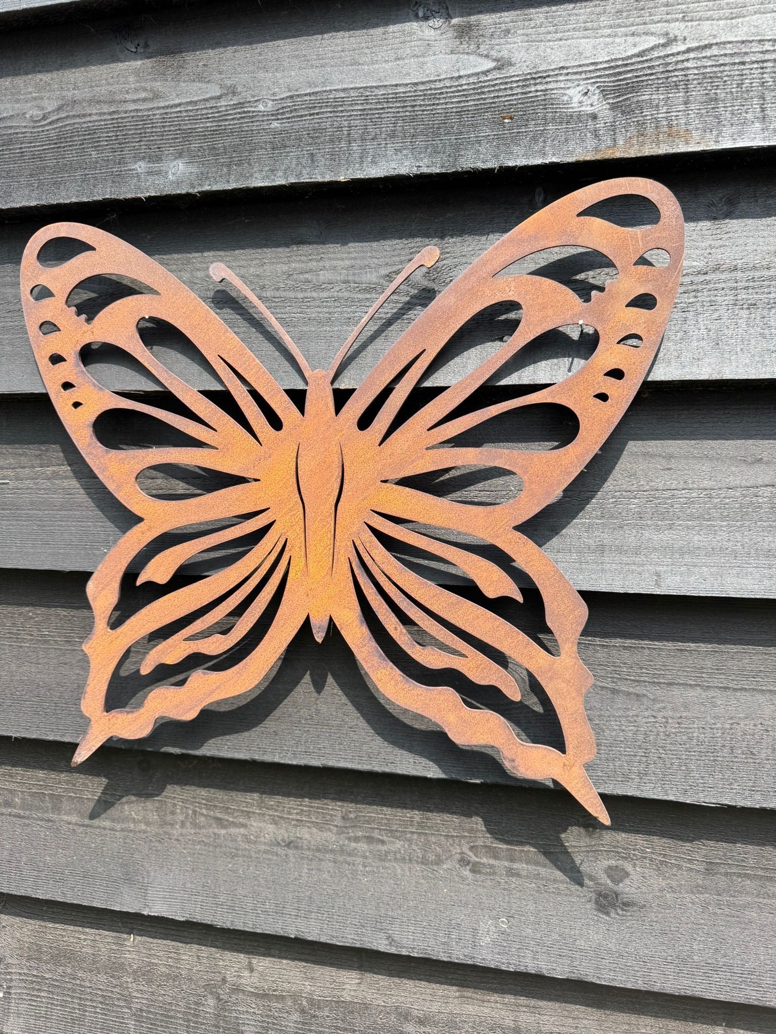 Large Rusty Metal Butterfly Wall Art Decoration