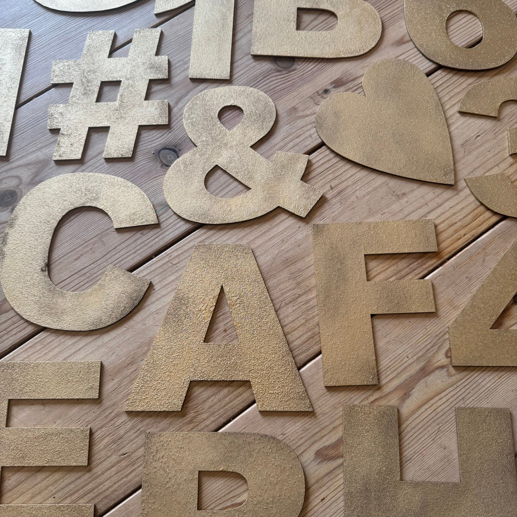 Rustic Gold Metal Letters 12 inch and 5 inch