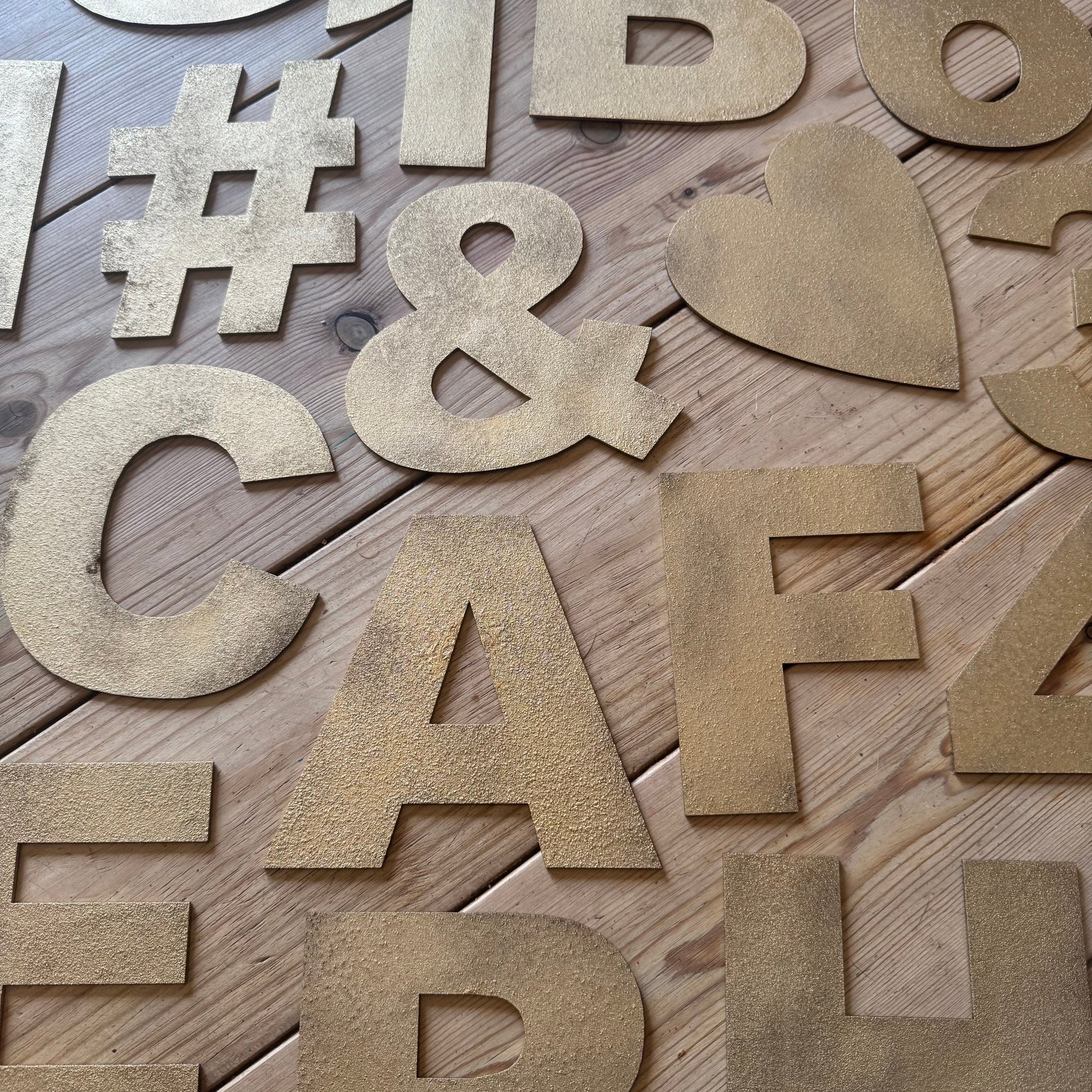 Rustic Gold Metal Letters 12 inch and 5 inch