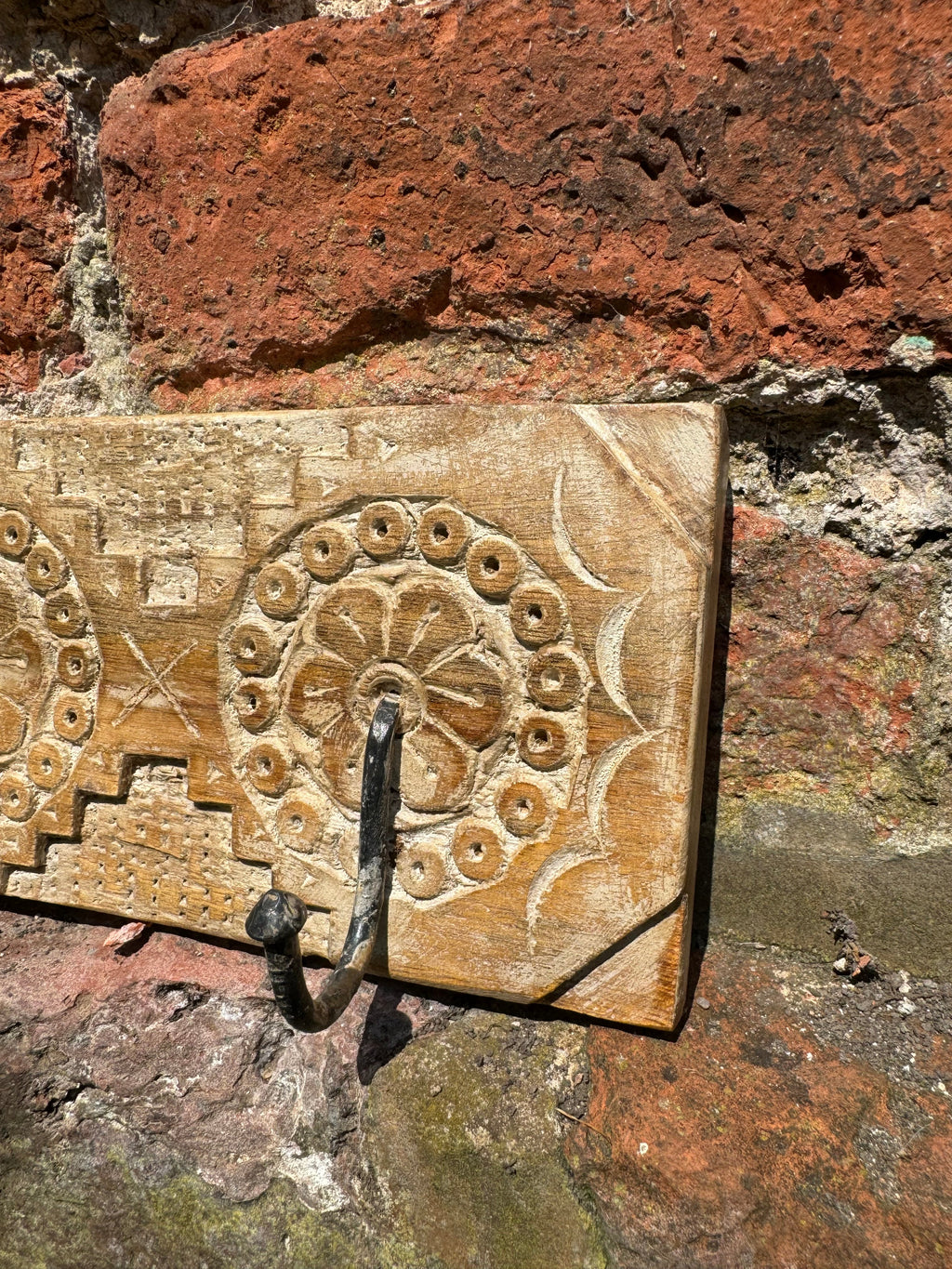 Reclaimed Small Wooden Coat Hooks / Vintage Rustic Coat Pegs / 2 Hook Hat Rack