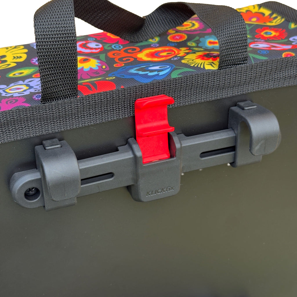 Classic Single Pannier Bag for Bicycle Rear Carrier Rack in Folk Flowers