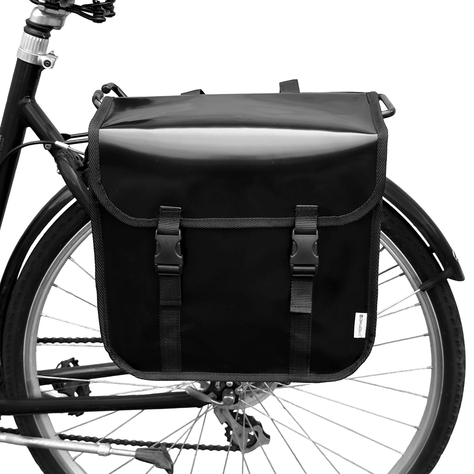 Classic Single Pannier Bag for Bicycle Rear Carrier Rack in Black