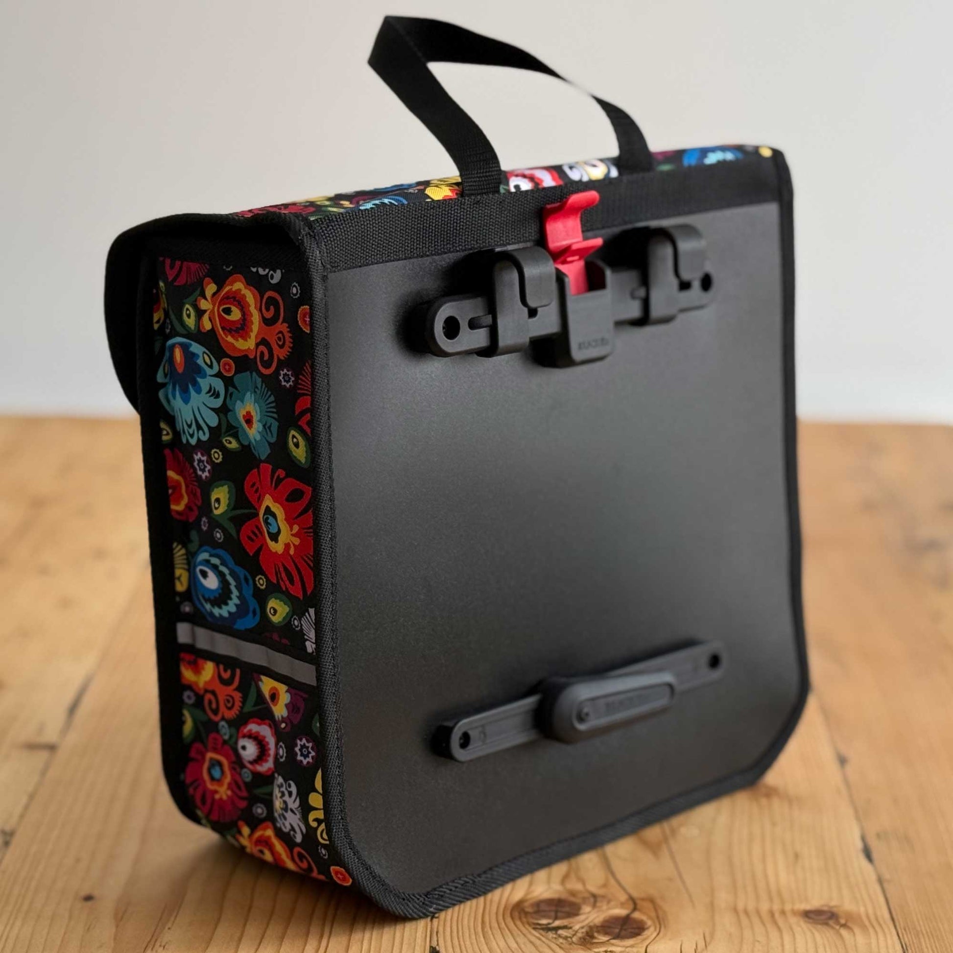 Classic Single Pannier Bag for Bicycle Rear Carrier Rack in Folk Flowers