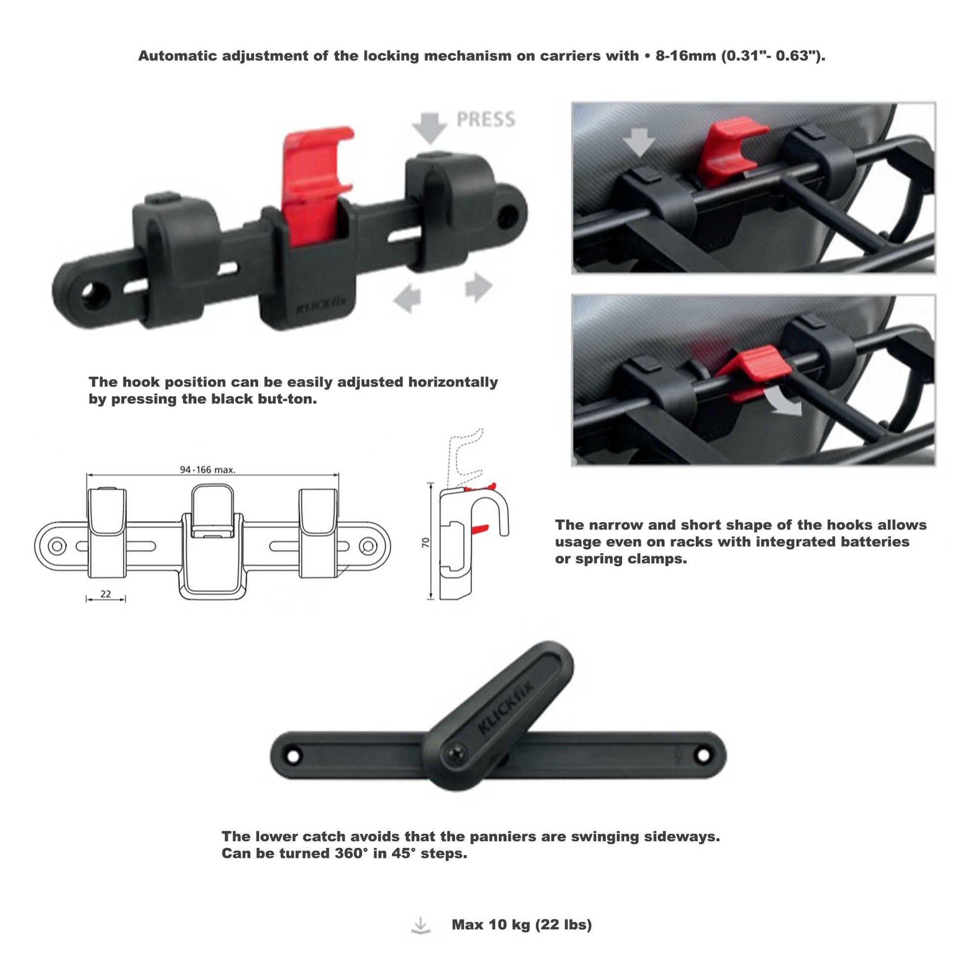 Classic Single Pannier Bag for Bicycle Rear Carrier Rack in Black