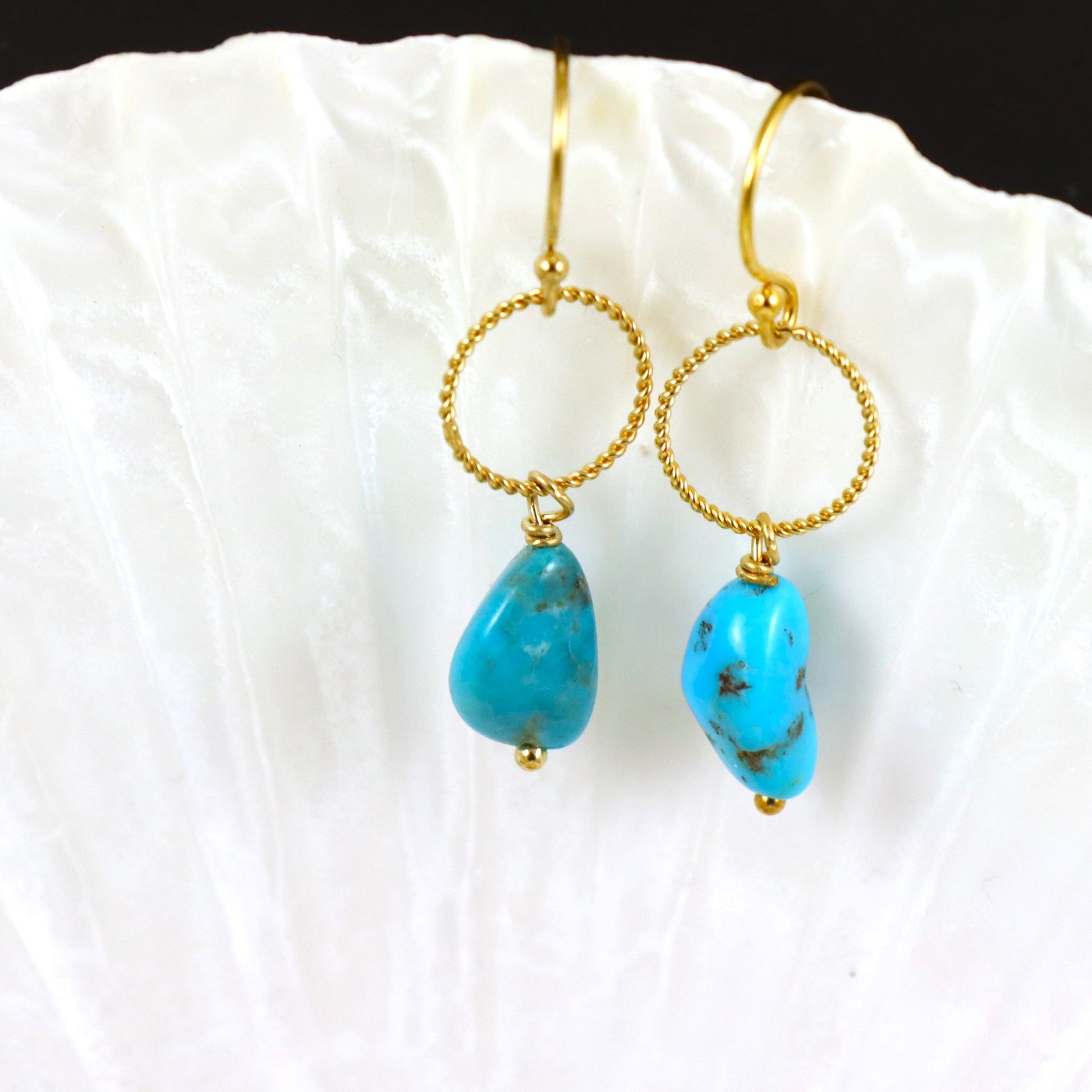 Turquoise & Gold Earrings