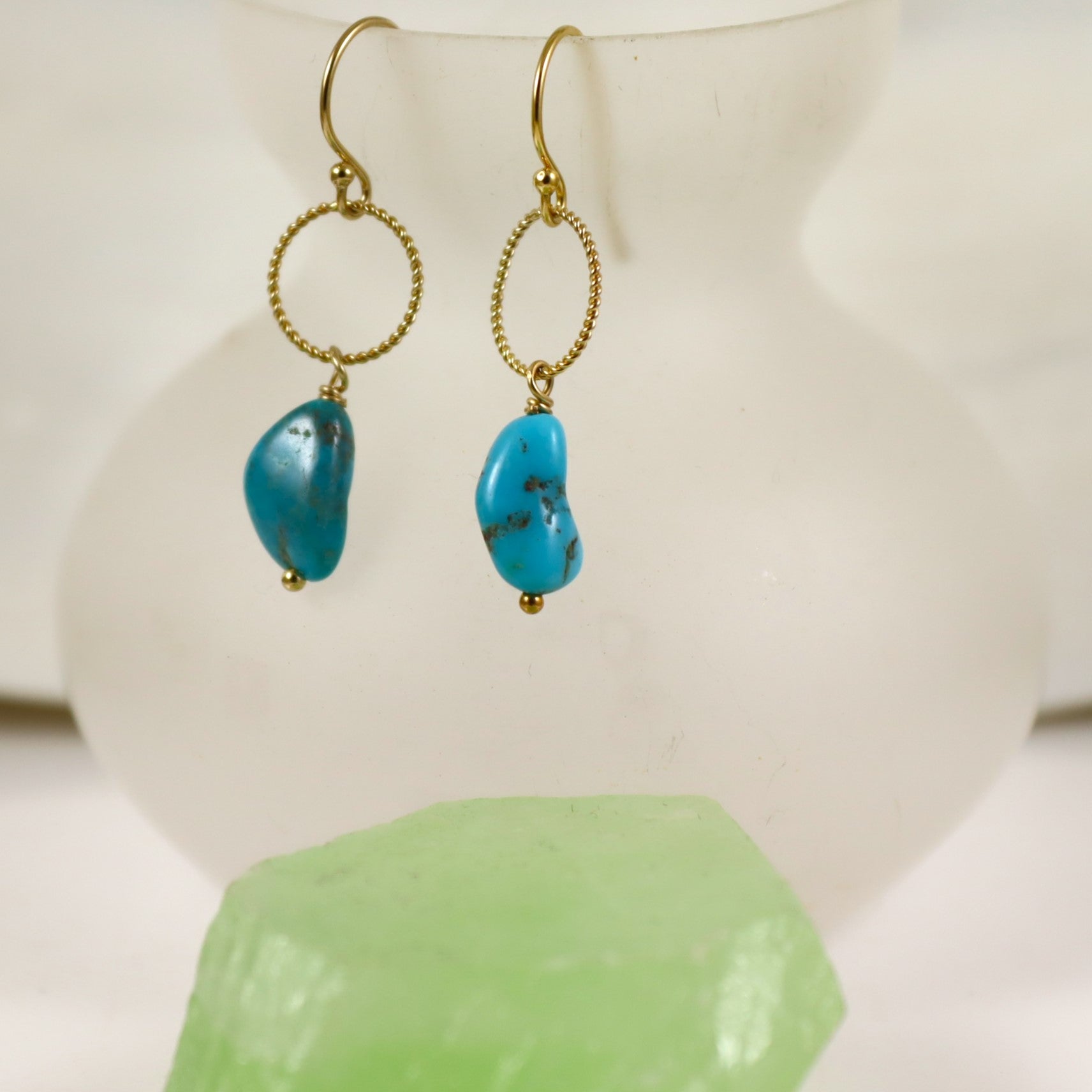 Turquoise & Gold Earrings