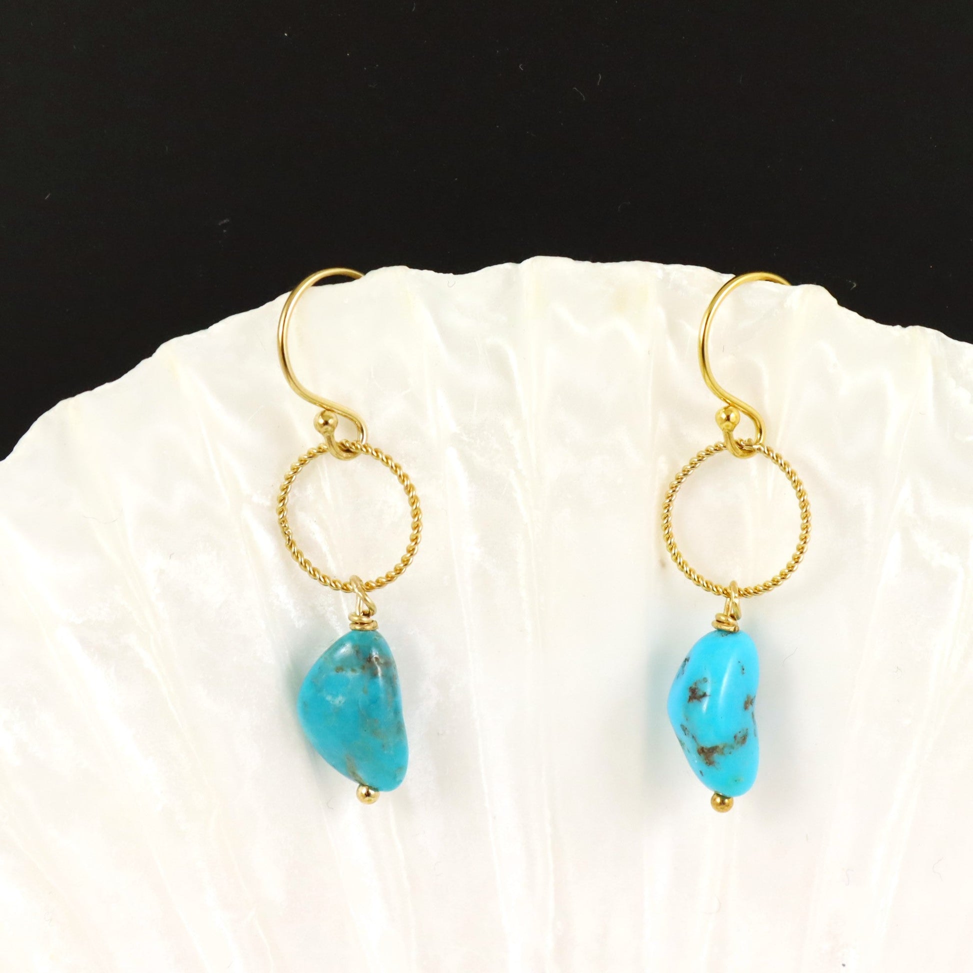 Turquoise & Gold Earrings