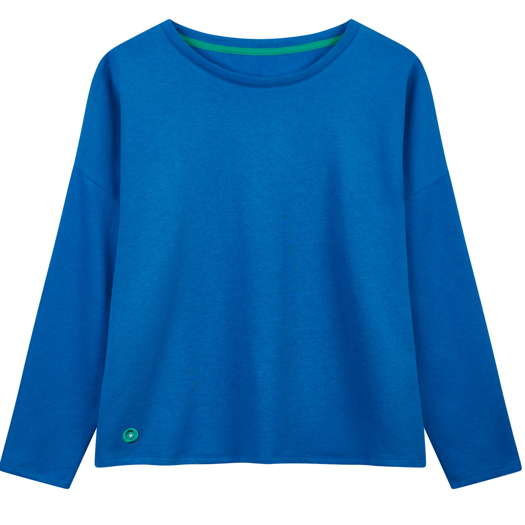 Boxy Sweatshirt in Organic Cotton and Modal