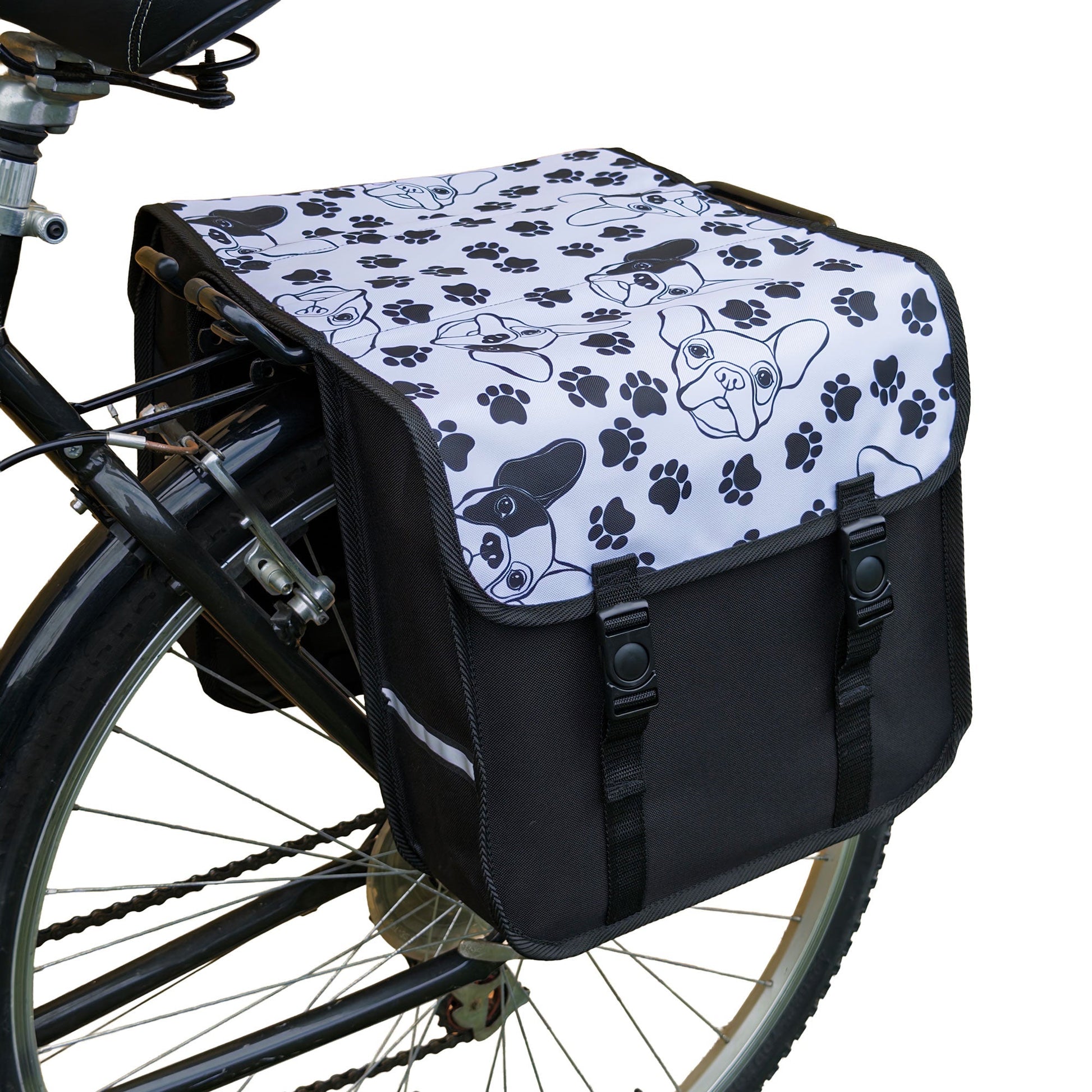 BikyBag Classic Bicycle Double Pannier Bag with Dogs Pattern